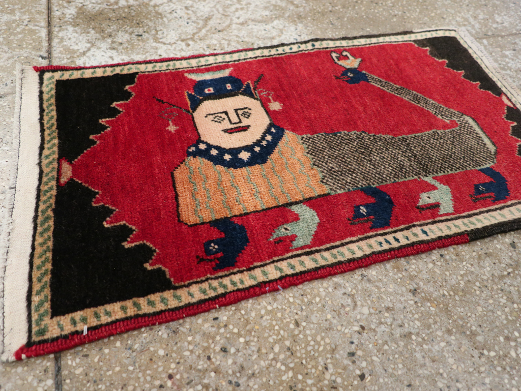 Vintage Anatolian Pictorial Rug, No.31026 - Staging