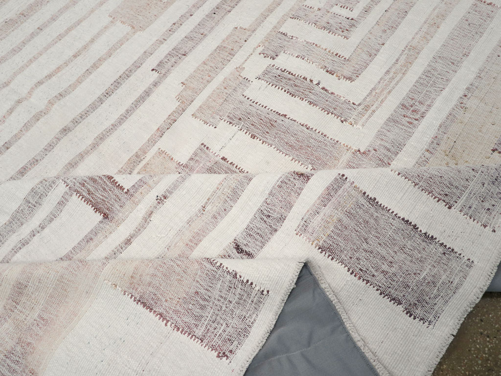 Vintage Turkish Flatweave Kilim Large Room Size Carpet, No.31032 - Staging