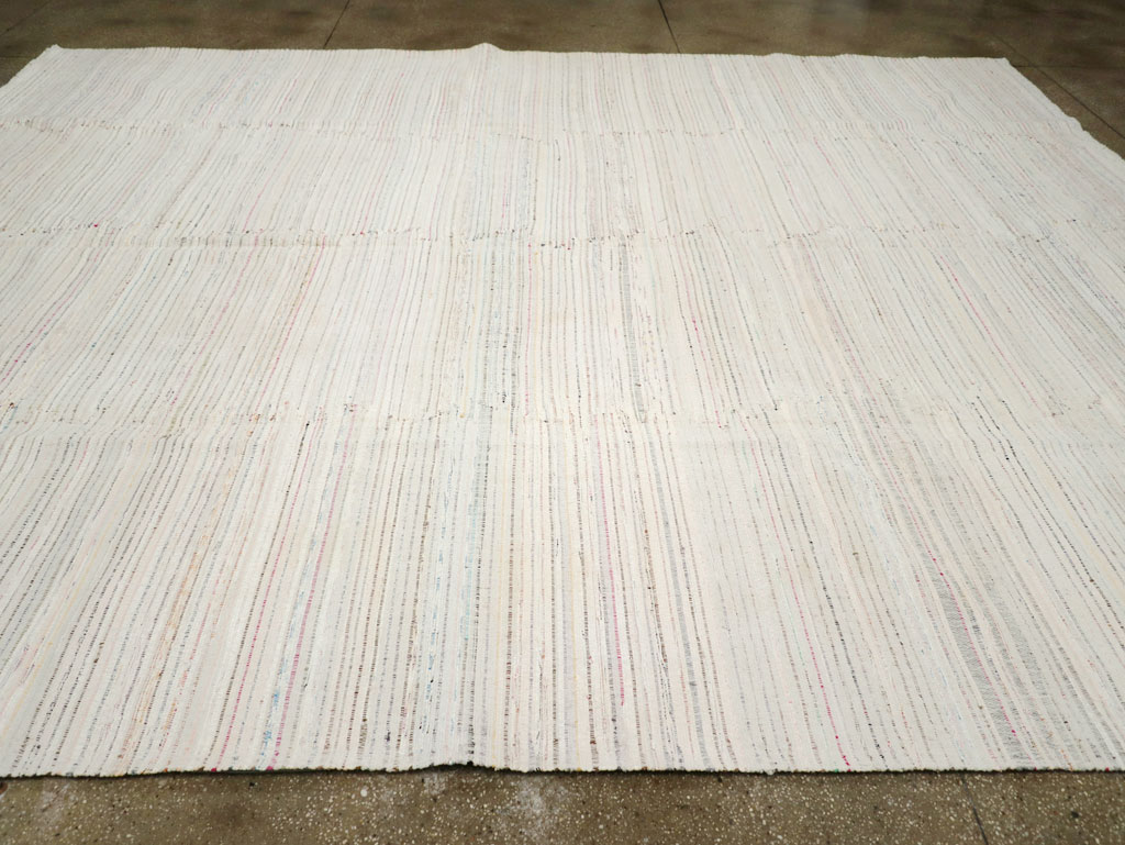 Vintage Turkish Flatweave Kilim Room Size Carpet, No.31033 - Staging