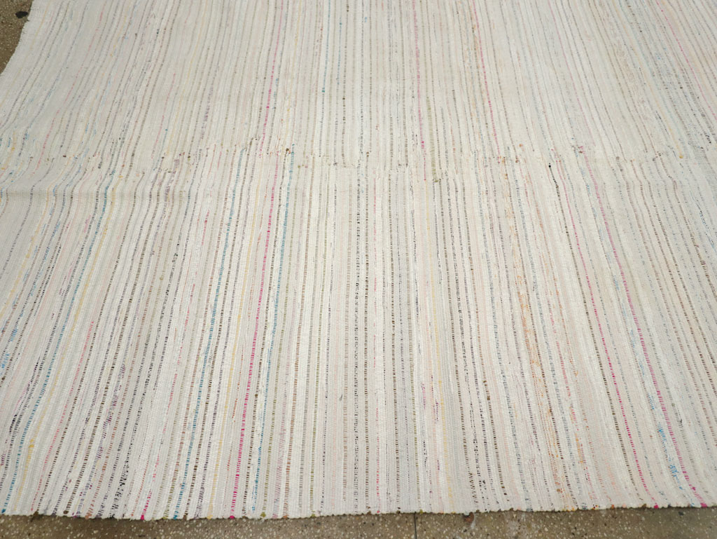 Vintage Turkish Flatweave Kilim Room Size Carpet, No.31033 - Staging
