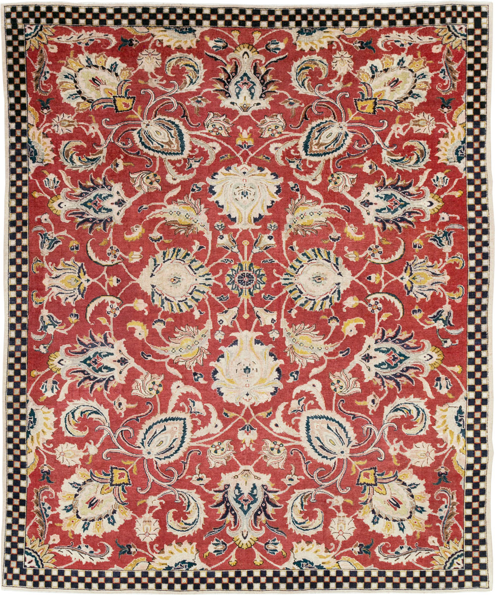 Vintage Persian Tabriz Room Size Carpet, No.31034 - Staging