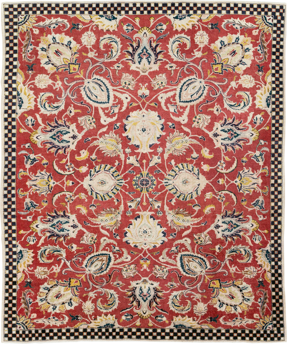 Vintage Persian Tabriz Room Size Carpet, No.31034 - Staging