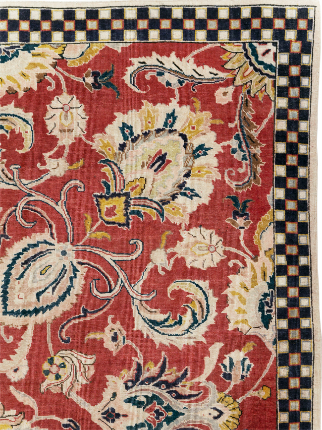 Vintage Persian Tabriz Room Size Carpet, No.31034 - Staging