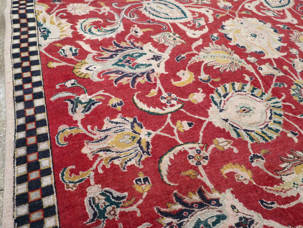 Vintage Persian Tabriz Room Size Carpet, No.31034 - Staging