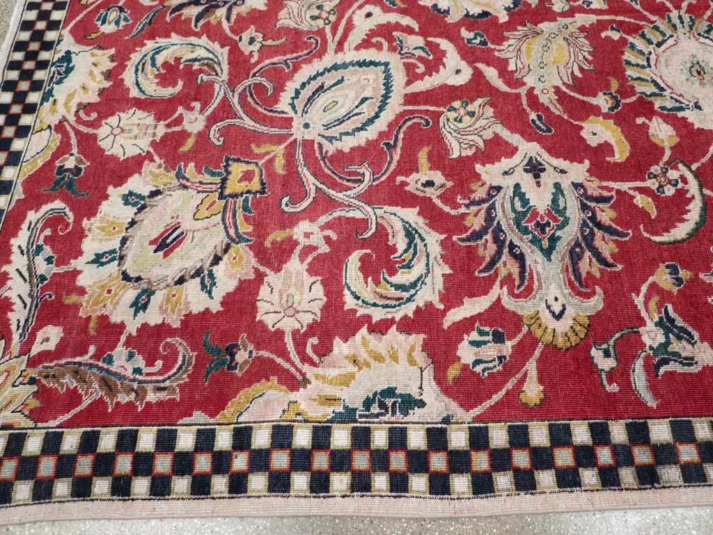 Vintage Persian Tabriz Room Size Carpet, No.31034 - Staging