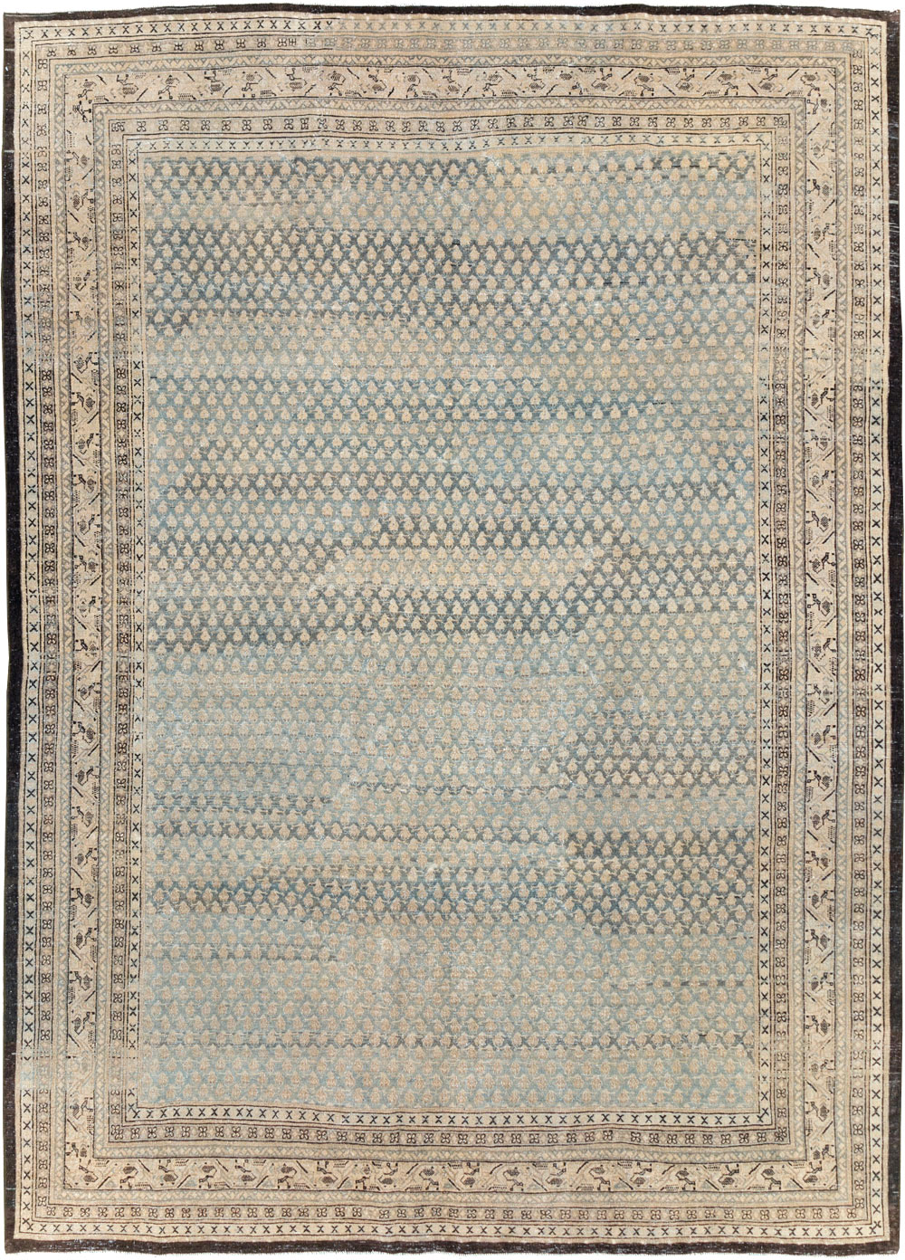Antique Persian Tabriz Small Room Size Carpet, No.31035 - Staging