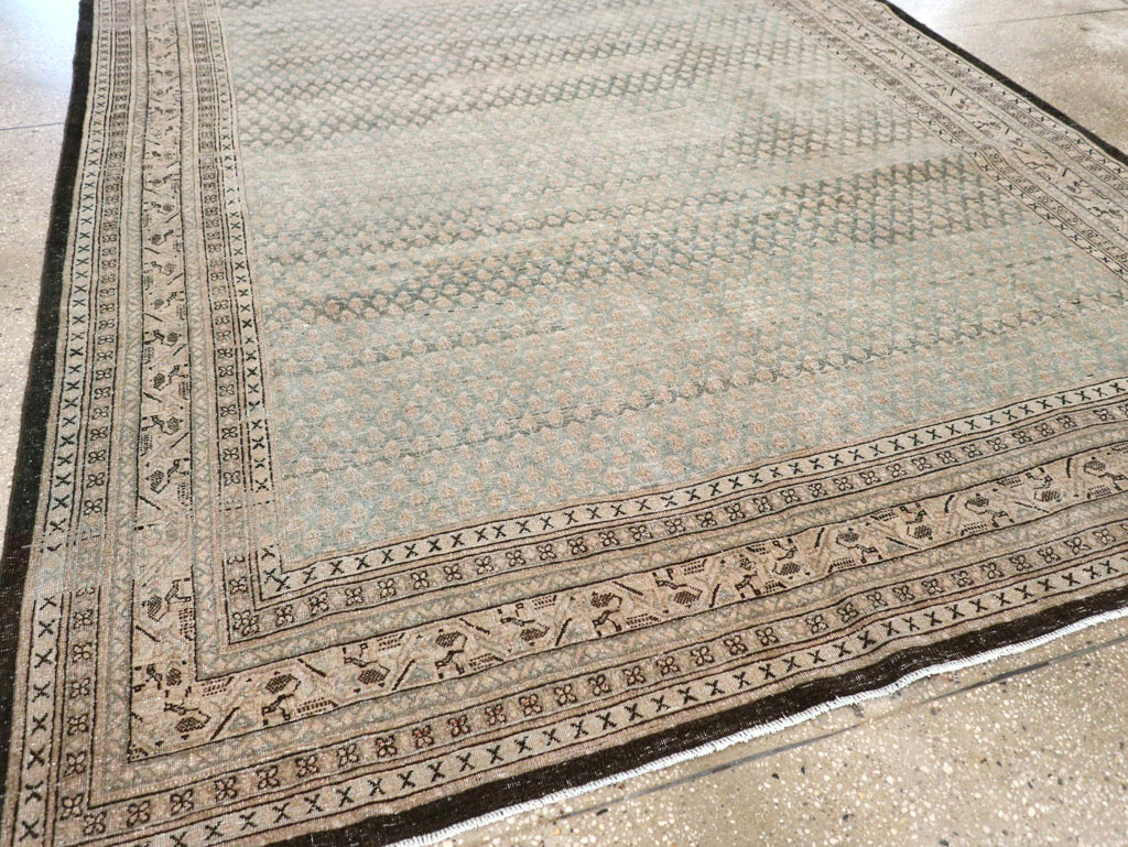 Antique Persian Tabriz Small Room Size Carpet, No.31035 - Staging