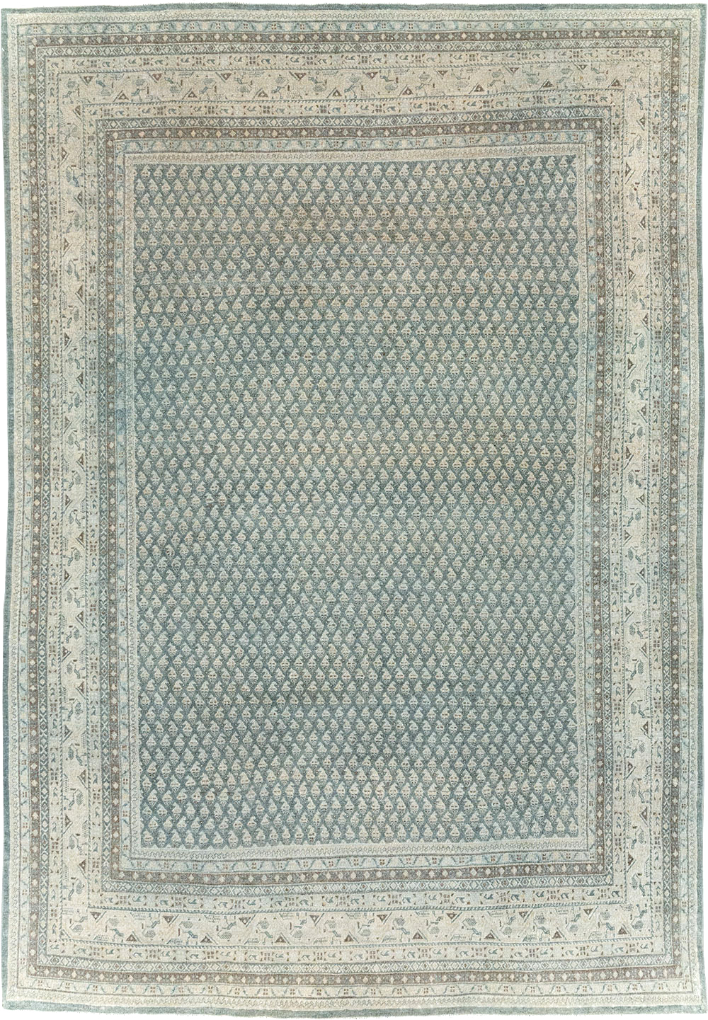 Vintage Persian Tabriz Accent Carpet, No.31037 - Staging