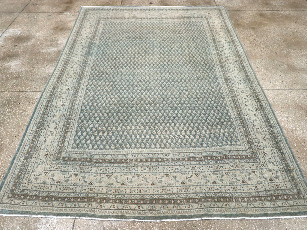 Vintage Persian Tabriz Accent Carpet, No.31037 - Staging