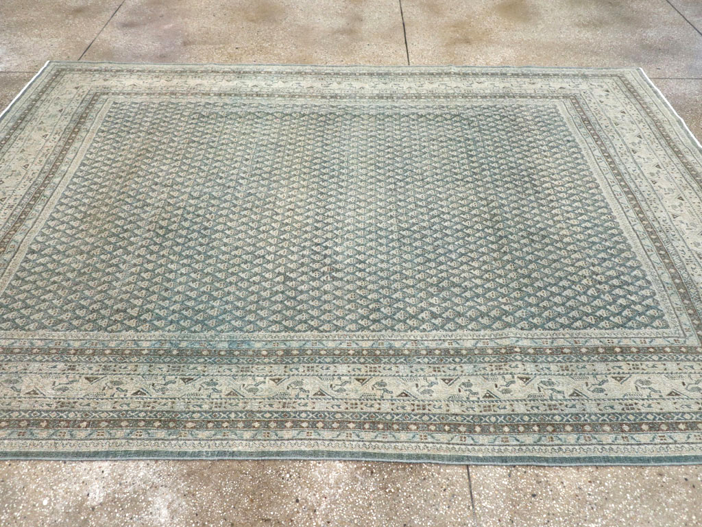 Vintage Persian Tabriz Accent Carpet, No.31037 - Staging