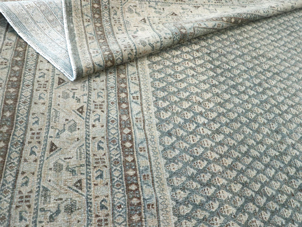 Vintage Persian Tabriz Accent Carpet, No.31037 - Staging