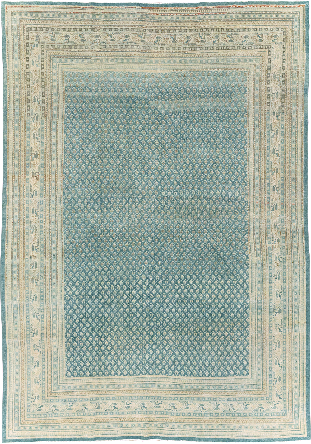 Vintage Persian Tabriz Accent Carpet, No.31039 - Staging