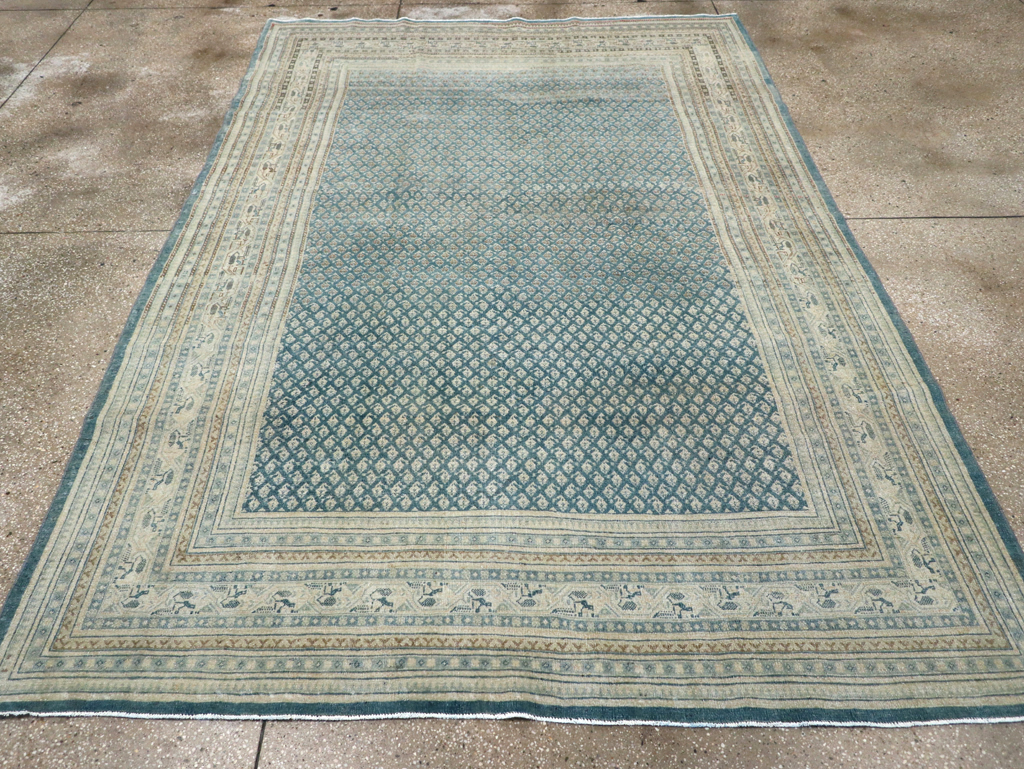 Vintage Persian Tabriz Accent Carpet, No.31039 - Staging