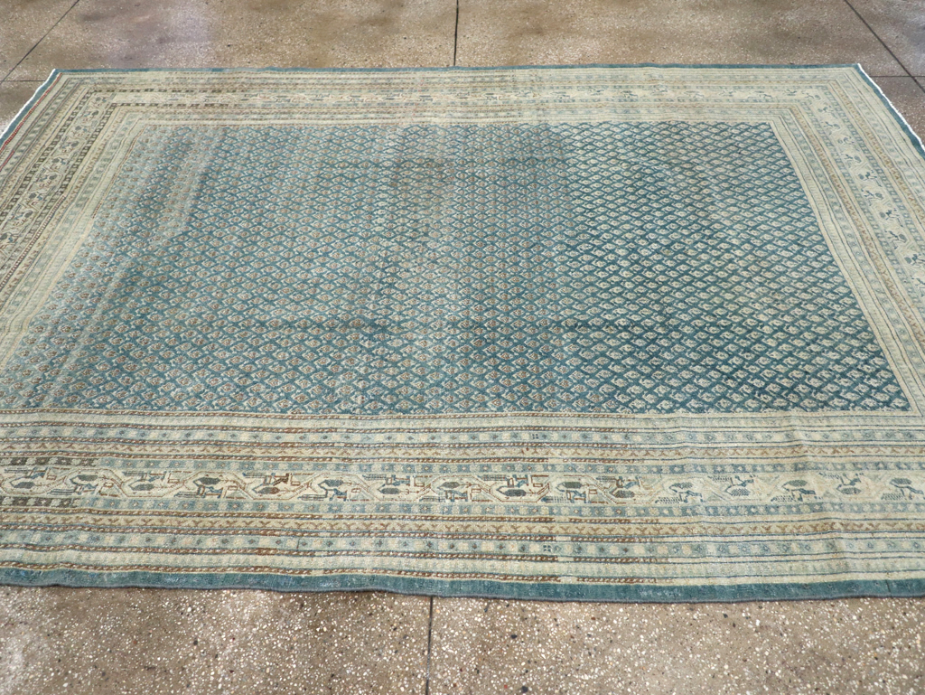 Vintage Persian Tabriz Accent Carpet, No.31039 - Staging