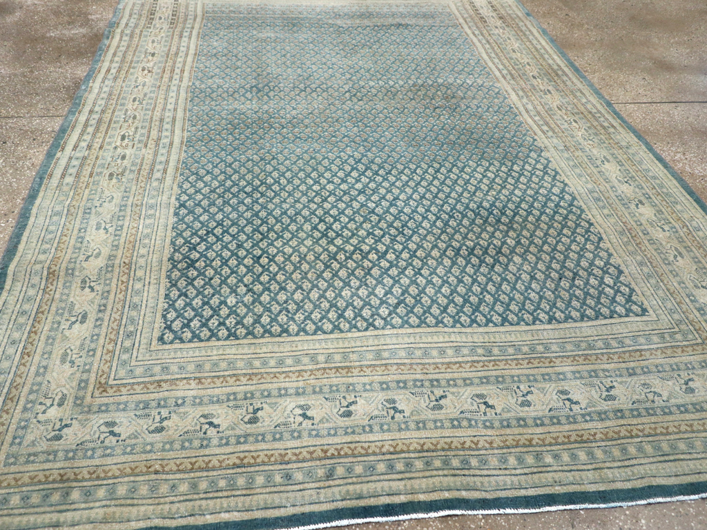 Vintage Persian Tabriz Accent Carpet, No.31039 - Staging