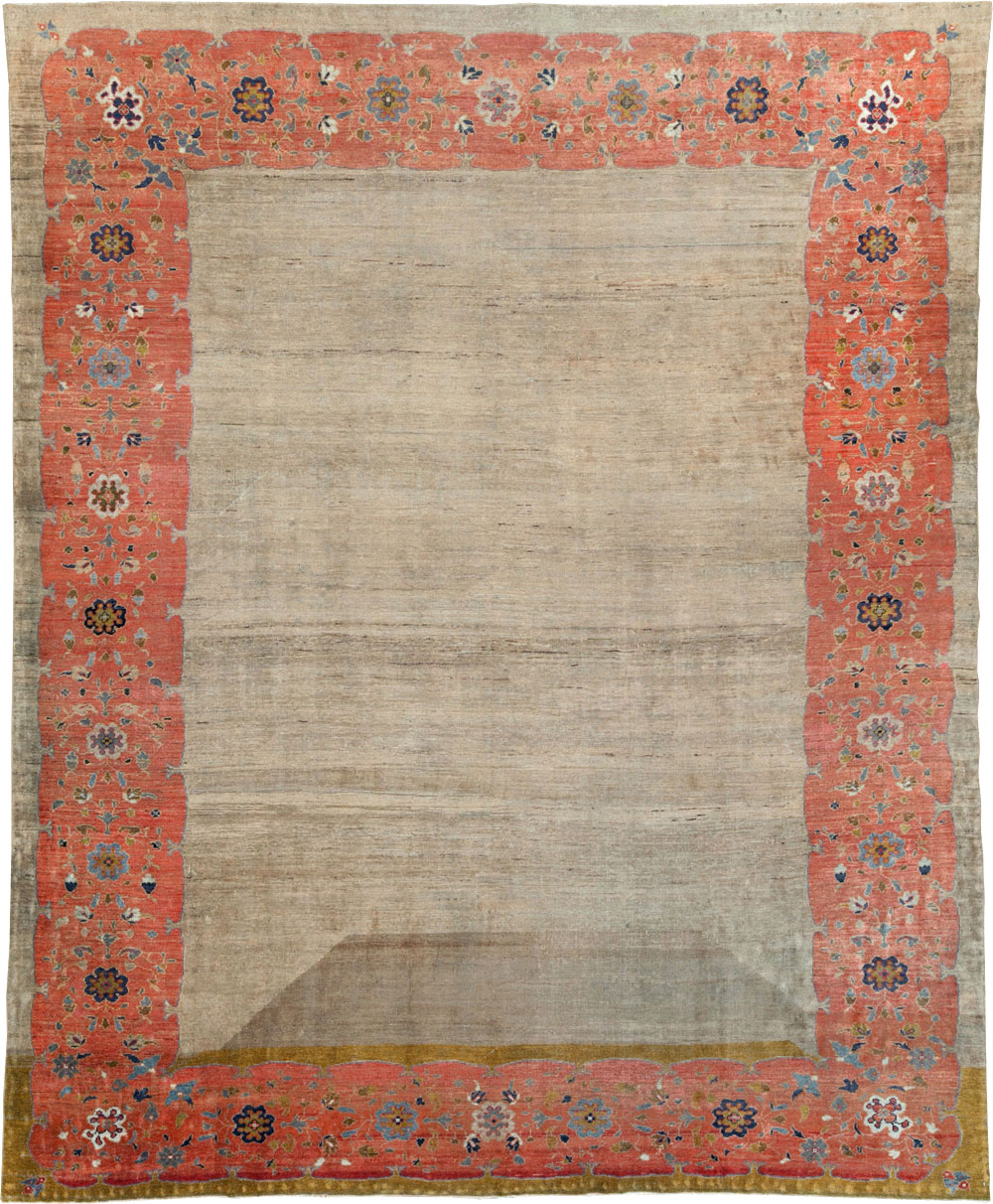 Antique Persian Mahal Room Size Carpet, No.31042 - Staging