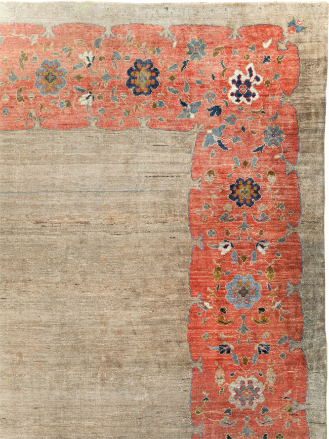 Antique Persian Mahal Room Size Carpet, No.31042 - Staging
