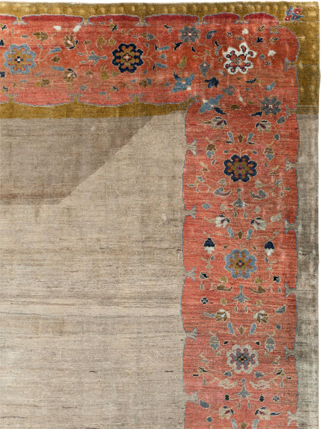 Antique Persian Mahal Room Size Carpet, No.31042 - Staging