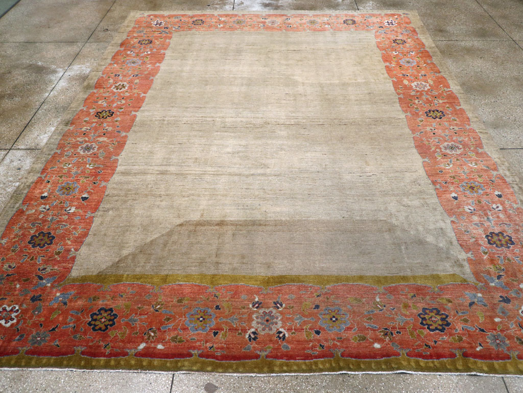 Antique Persian Mahal Room Size Carpet, No.31042 - Staging