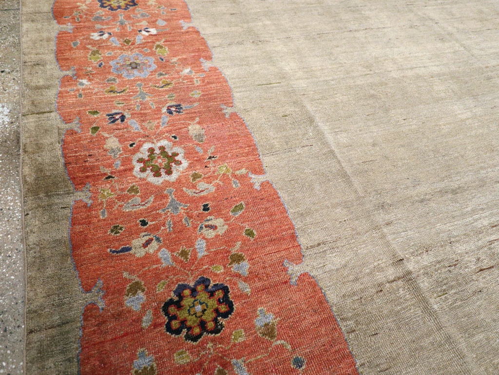 Antique Persian Mahal Room Size Carpet, No.31042 - Staging