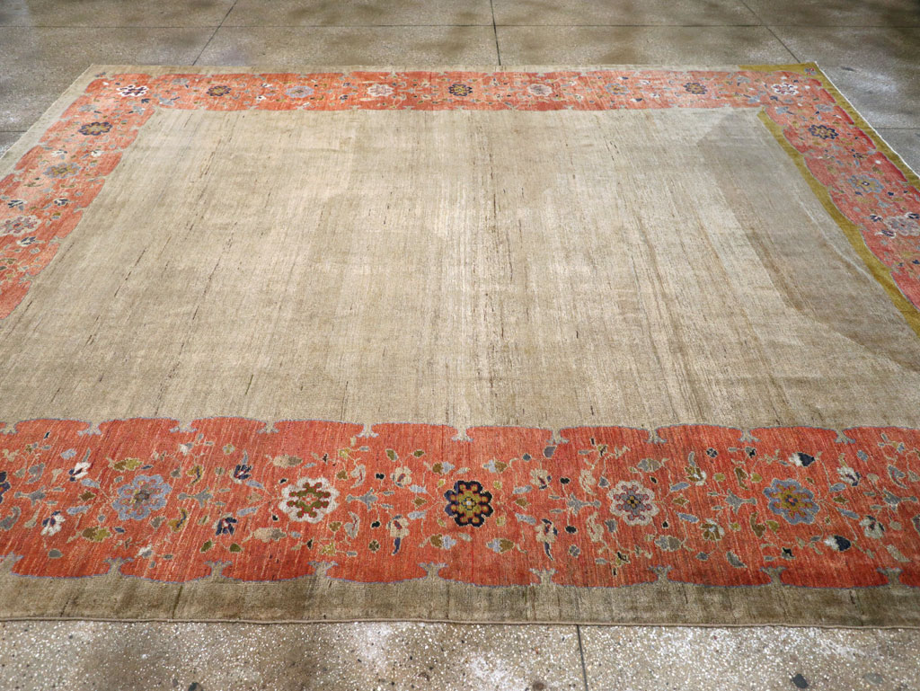 Antique Persian Mahal Room Size Carpet, No.31042 - Staging