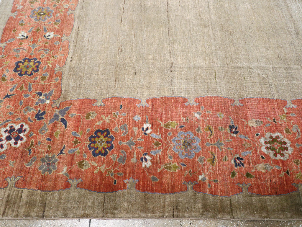 Antique Persian Mahal Room Size Carpet, No.31042 - Staging