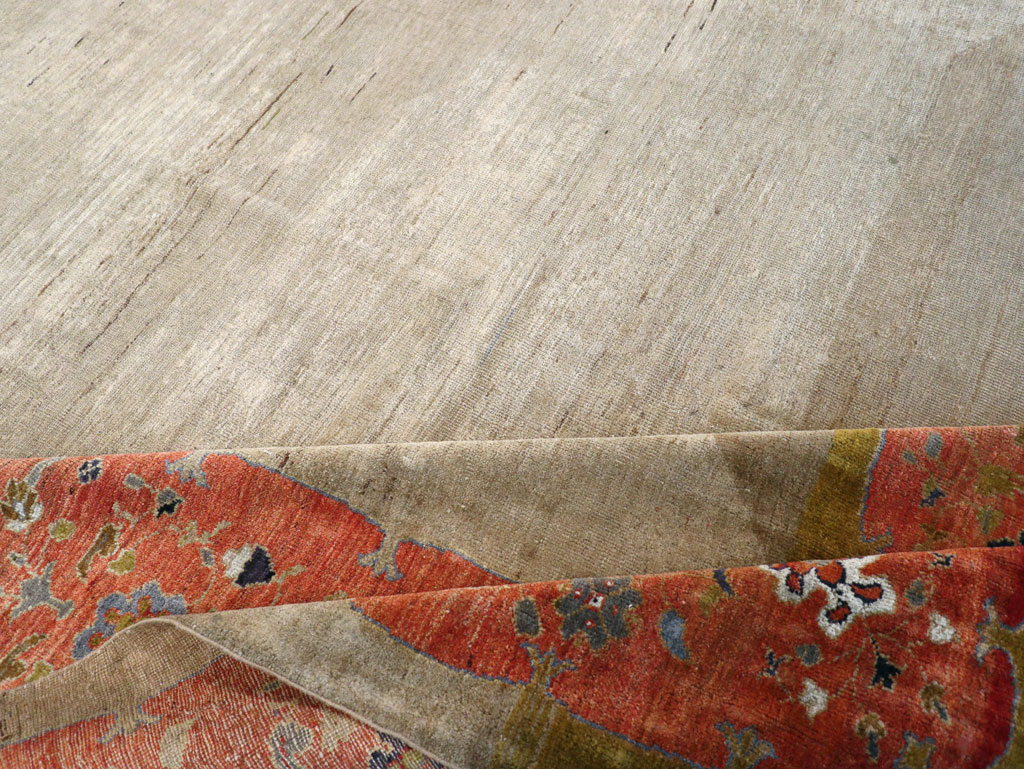 Antique Persian Mahal Room Size Carpet, No.31042 - Staging