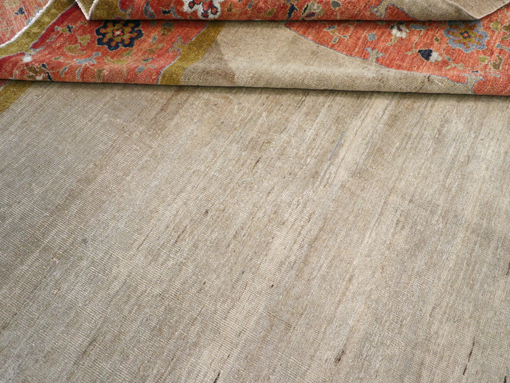 Antique Persian Mahal Room Size Carpet, No.31042 - Staging