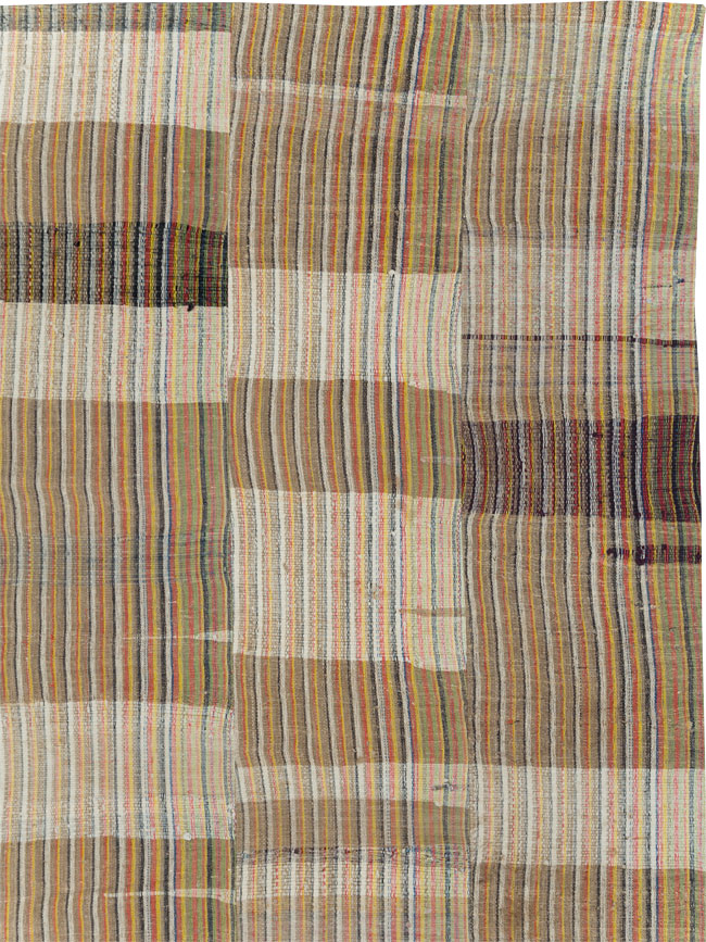 Vintage Turkish Flatweave Kilim Room Size Carpet, No.31044 - Staging