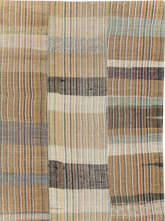 Vintage Turkish Flatweave Kilim Room Size Carpet, No.31044 - Staging