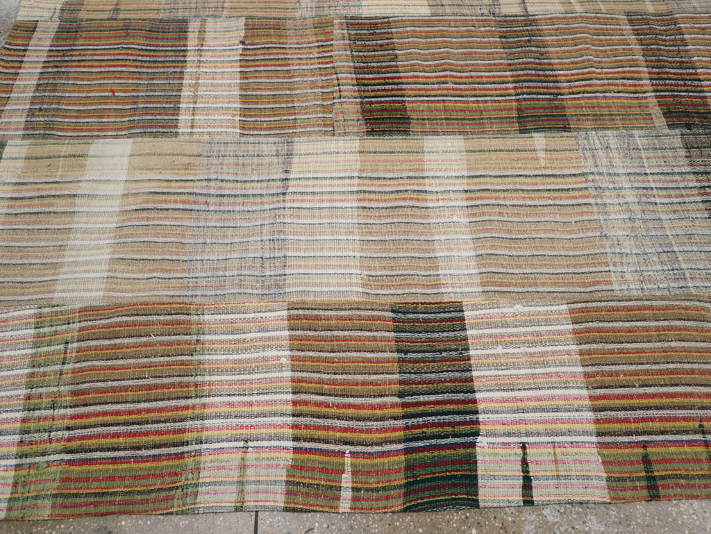 Vintage Turkish Flatweave Kilim Room Size Carpet, No.31044 - Staging