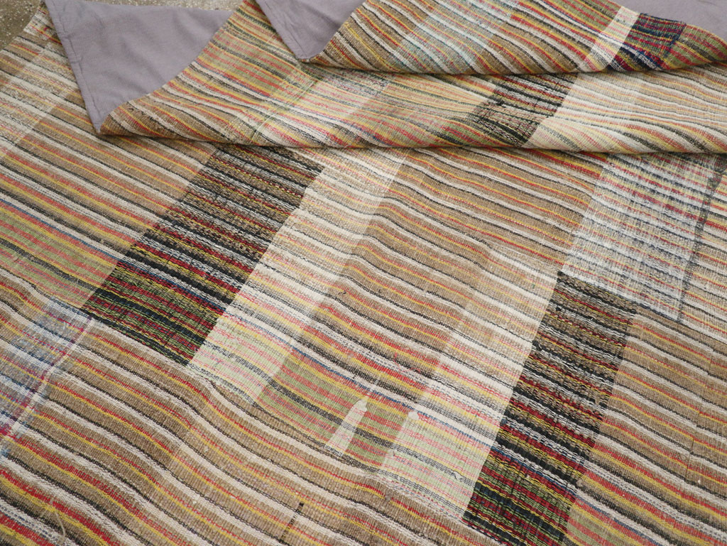 Vintage Turkish Flatweave Kilim Room Size Carpet, No.31044 - Staging