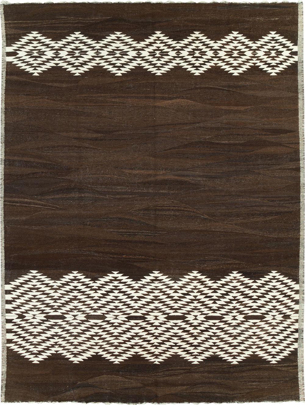 Contemporary Turkish Flatweave Kilim Room Size Carpet, No.31046 - Staging
