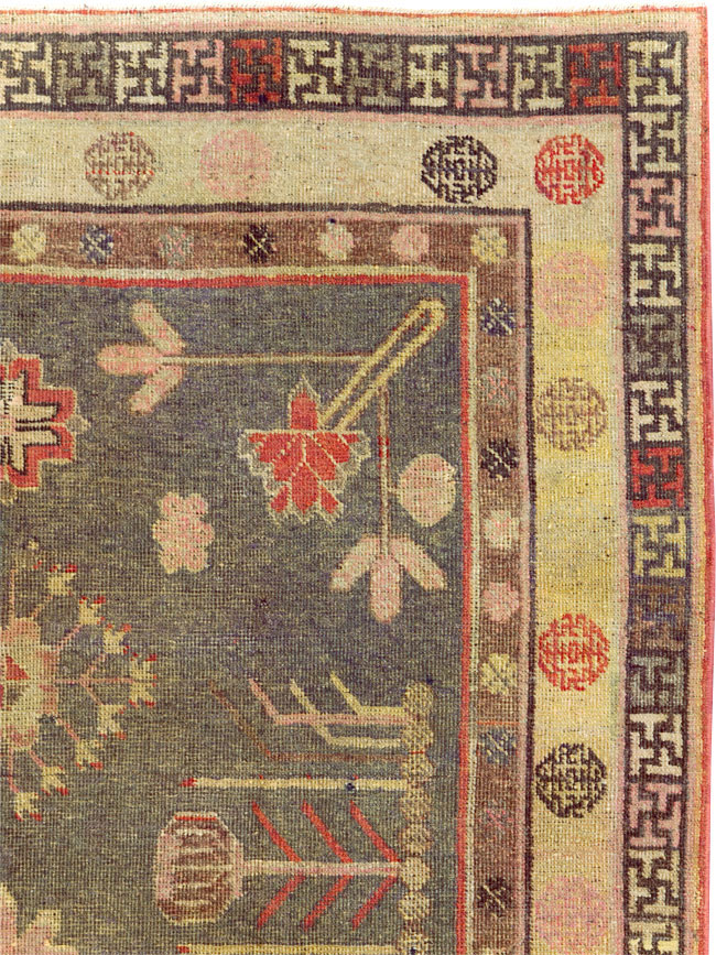 Antique East Turkestan Khotan Gallery Rug, No.31051 - Staging