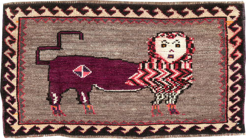 Vintage Pictorial Anatolian Rug, No.31061 - Staging