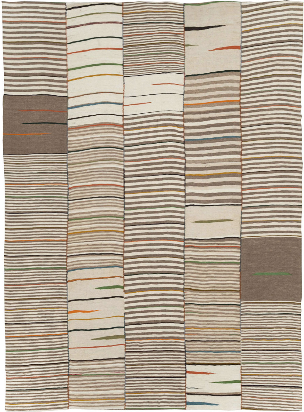 Contemporary Turkish Flatweave Kilim Room Size Carpet, No.31072 - Staging