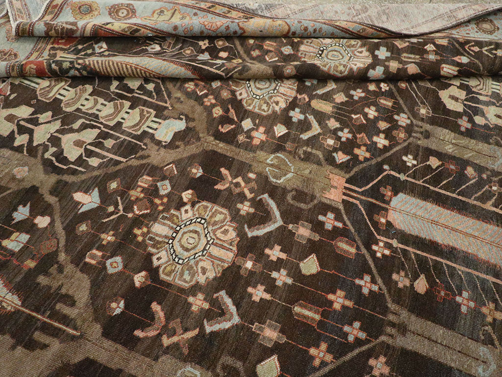 Antique Persian Bakhtiari Large Room Size Carpet, No.31078 - Staging