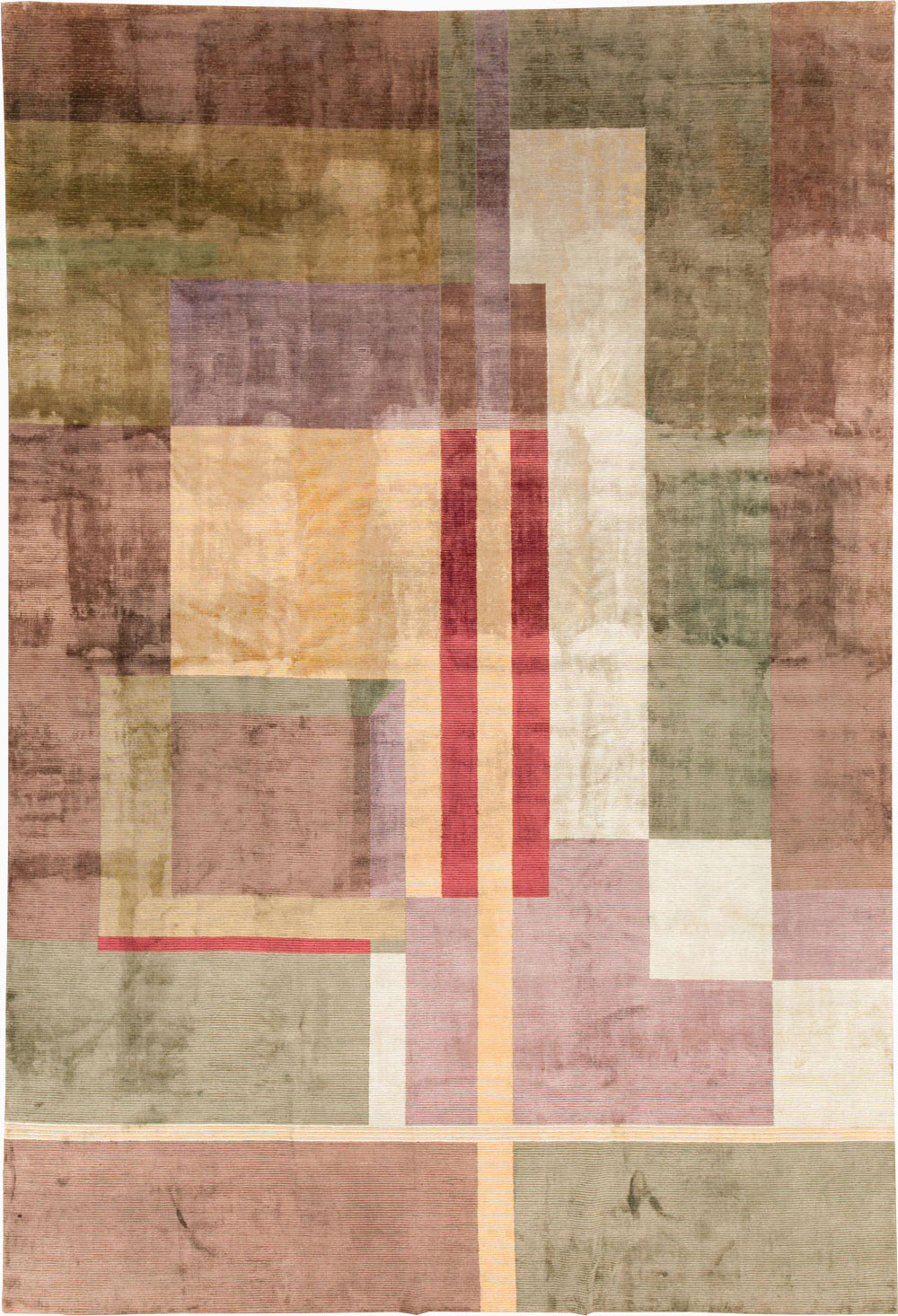 Contemporary Indian Art Deco Style Large Room Size Carpet, No.31079 - Staging