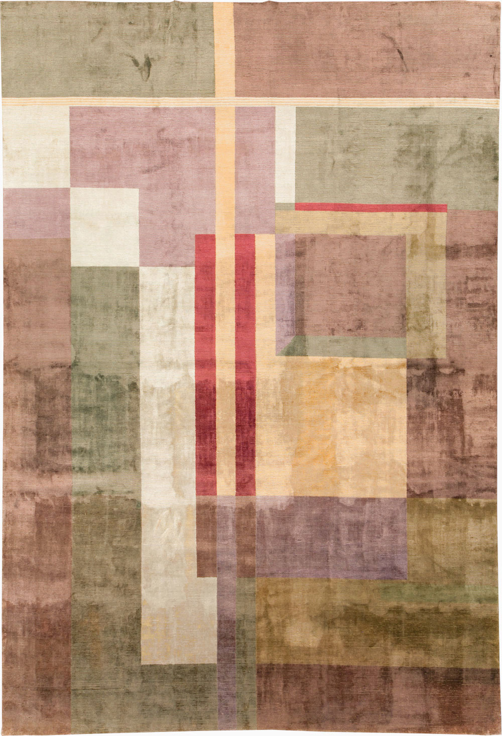 Contemporary Indian Art Deco Style Large Room Size Carpet, No.31079 - Staging