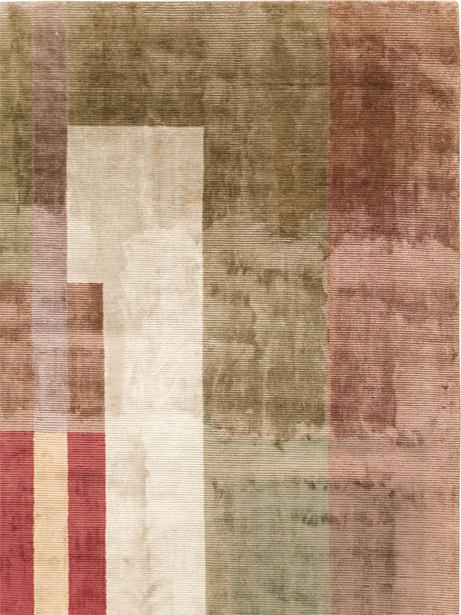 Contemporary Indian Art Deco Style Large Room Size Carpet, No.31079 - Staging