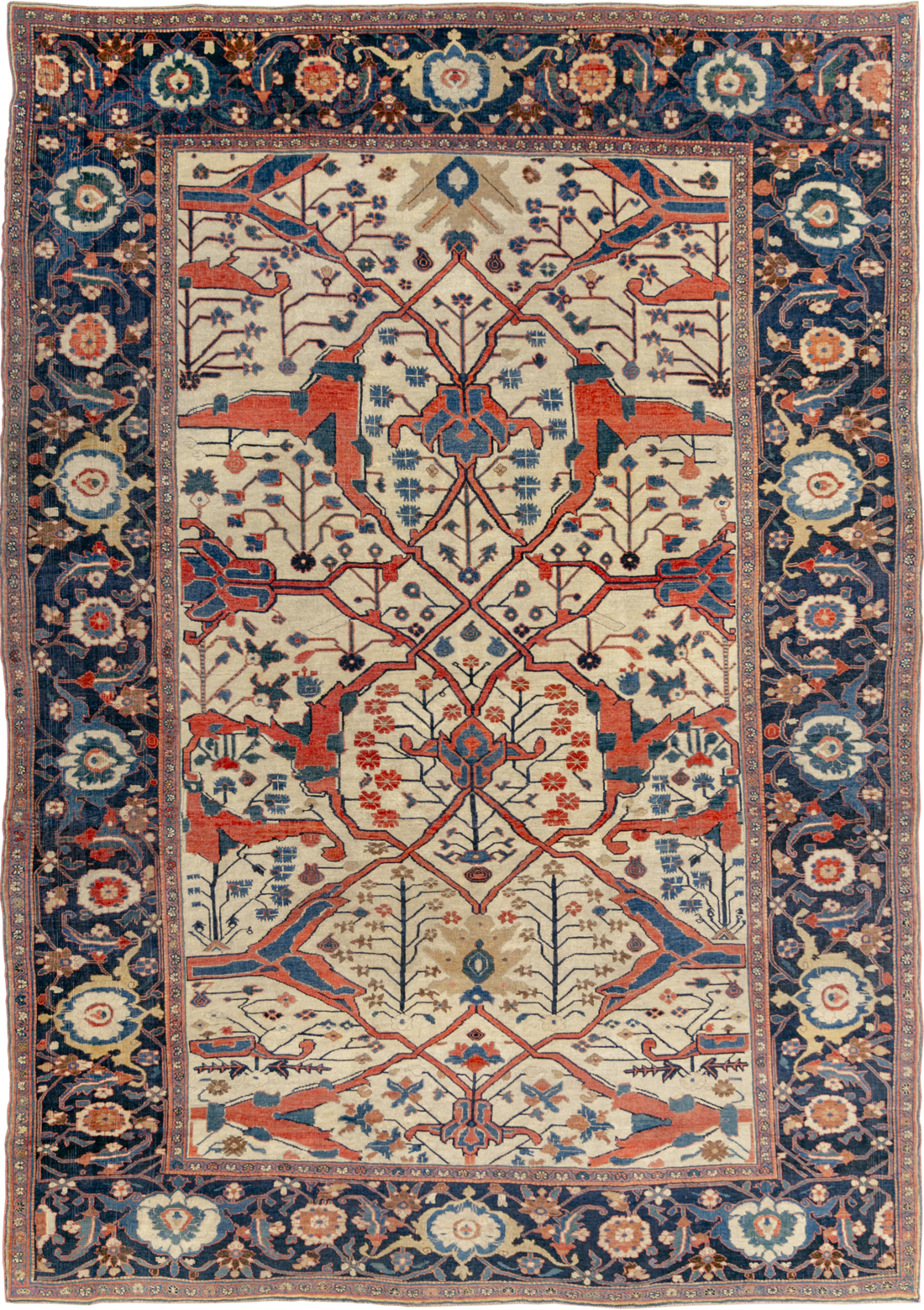Antique Persian Bidjar Room Size Carpet, No.31081 - Staging