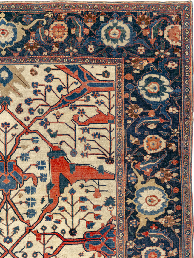 Antique Persian Bidjar Room Size Carpet, No.31081 - Staging