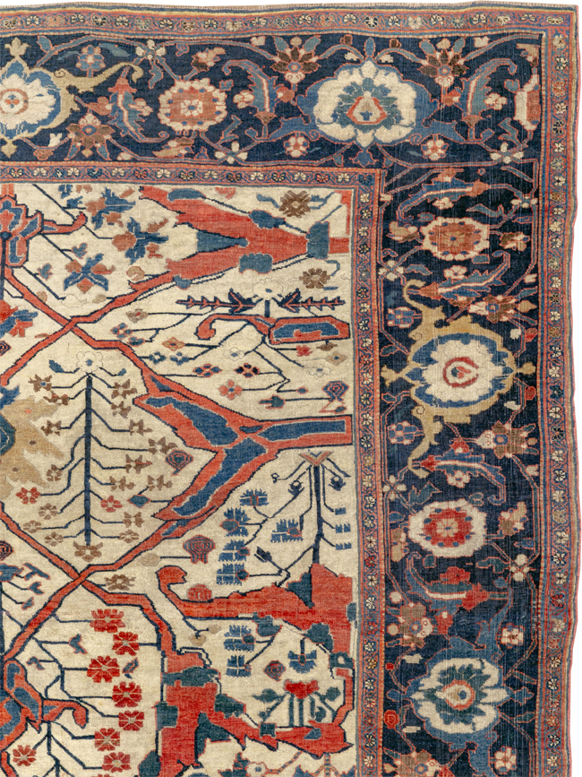 Antique Persian Bidjar Room Size Carpet, No.31081 - Staging