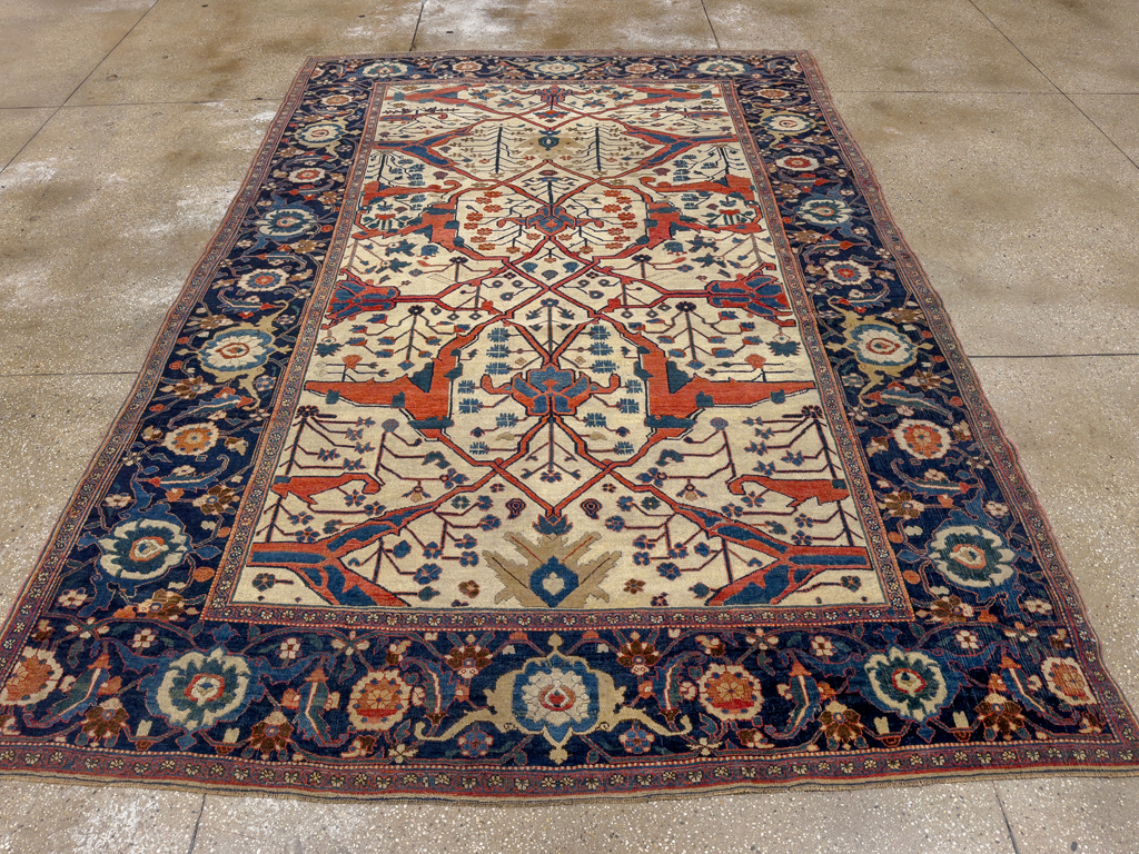 Antique Persian Bidjar Room Size Carpet, No.31081 - Staging
