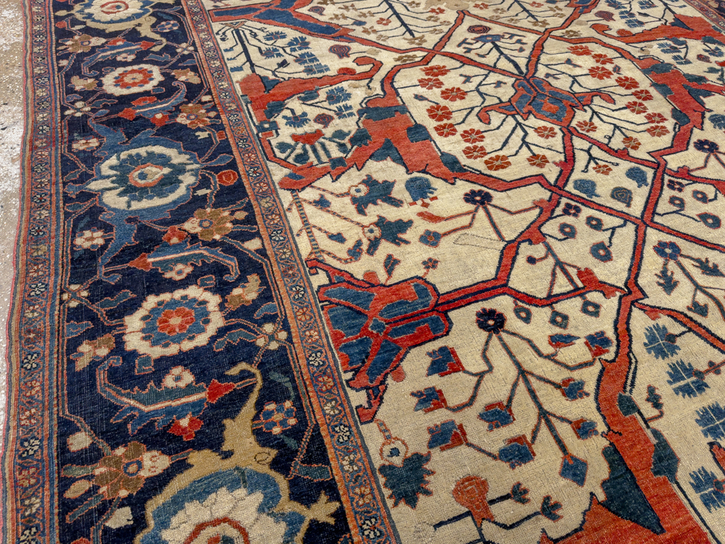 Antique Persian Bidjar Room Size Carpet, No.31081 - Staging