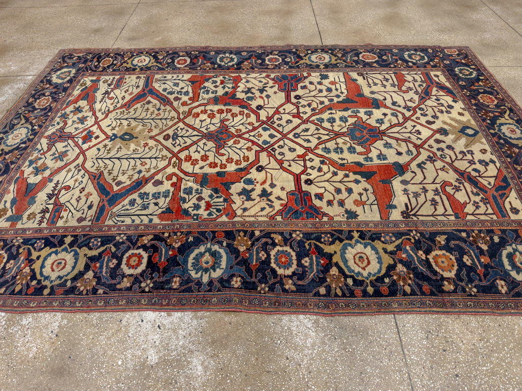 Antique Persian Bidjar Room Size Carpet, No.31081 - Staging