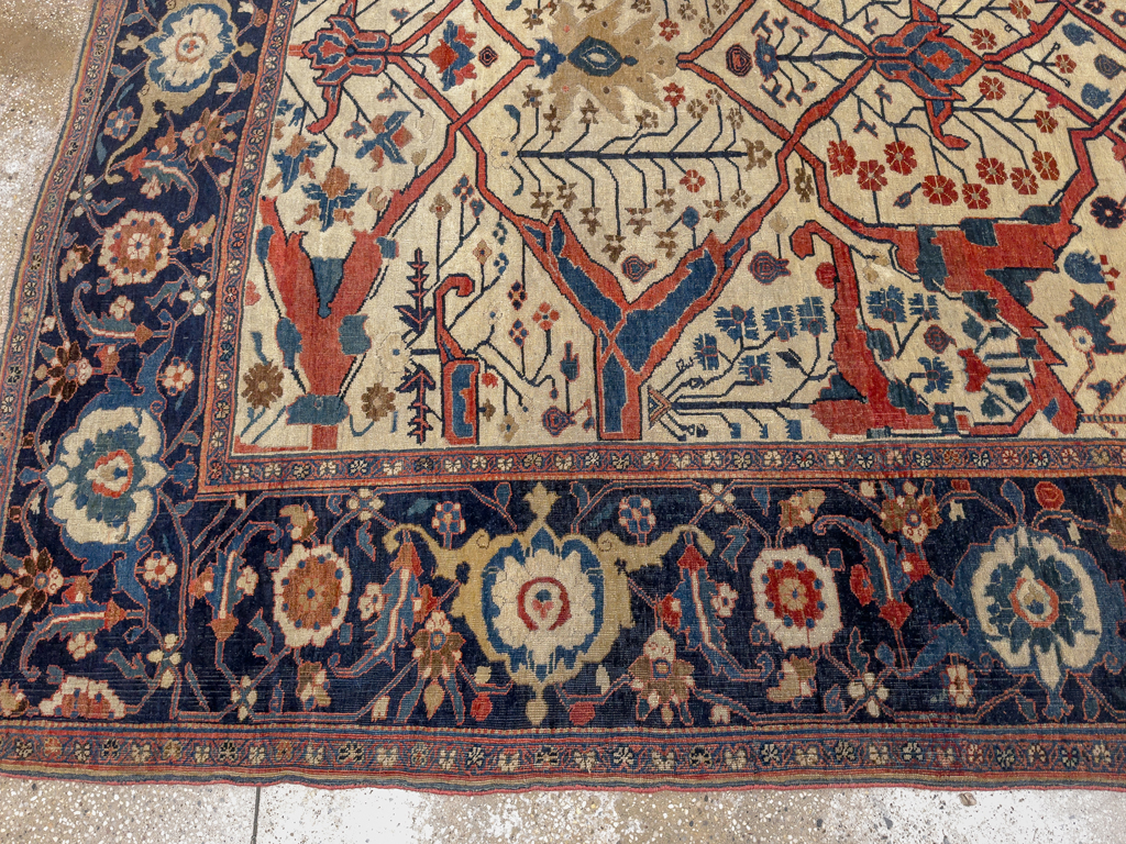 Antique Persian Bidjar Room Size Carpet, No.31081 - Staging