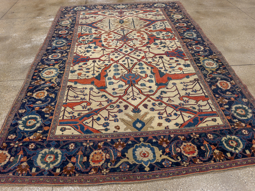 Antique Persian Bidjar Room Size Carpet, No.31081 - Staging