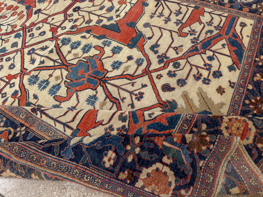 Antique Persian Bidjar Room Size Carpet, No.31081 - Staging
