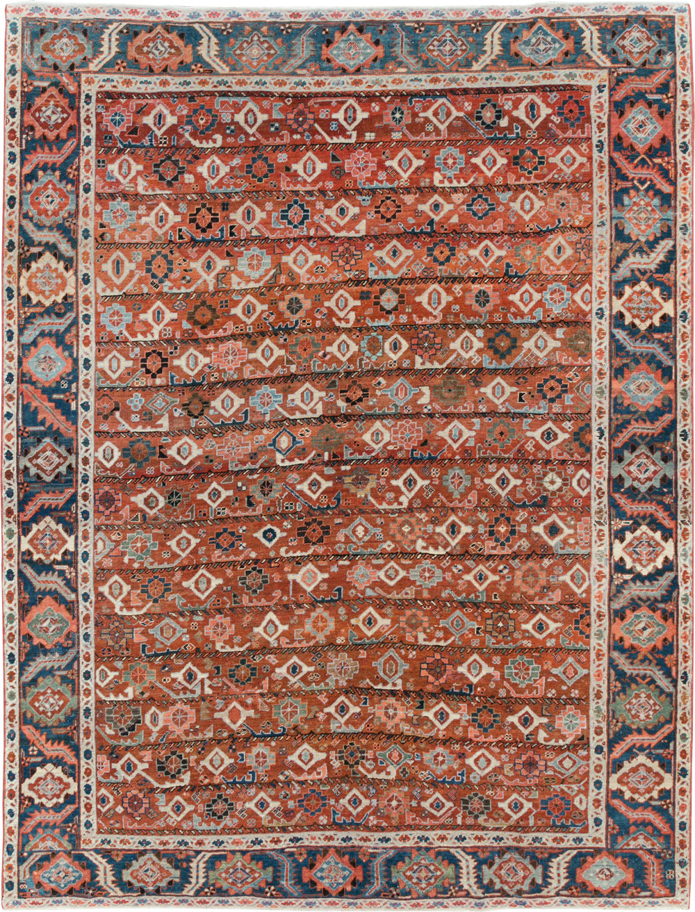 Antique Persian Heriz Room Size Carpet, No.31103 - Staging